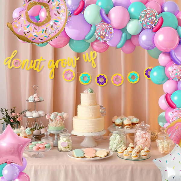 81 stk. Donut fødselsdagsfest dekorationer, Donut ballon guirlande K