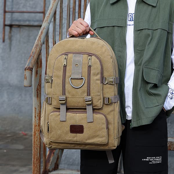 Utomhus Resa Vandring Retro Ryggsäck - Kaffe