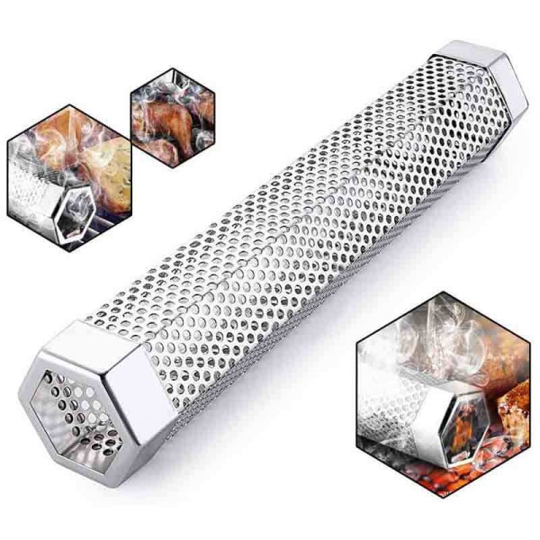 12 tum 304 rostfritt stål rökrör diamantformad låda grill