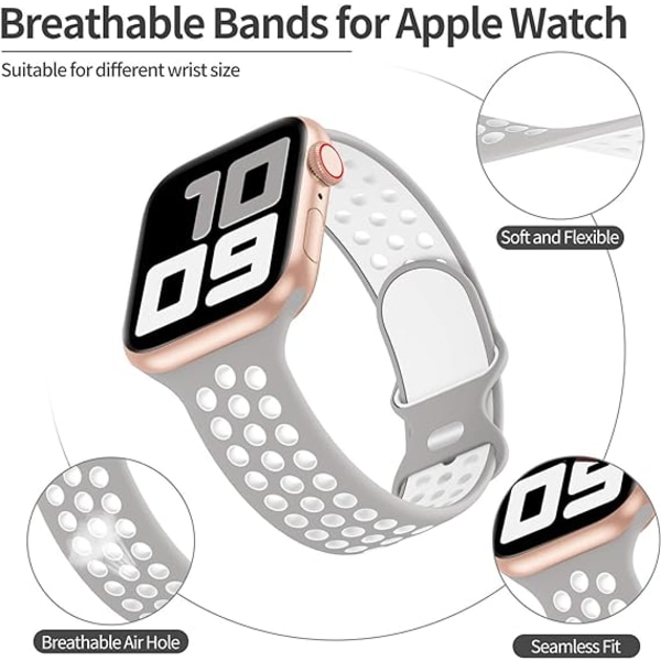 Urheiluranneke yhteensopiva Apple Watch -rannekkeiden kanssa 42mm 44mm 45mm, Br