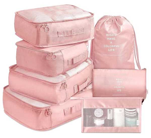 Resesväskans Packningsorganisatör Set - Rosa