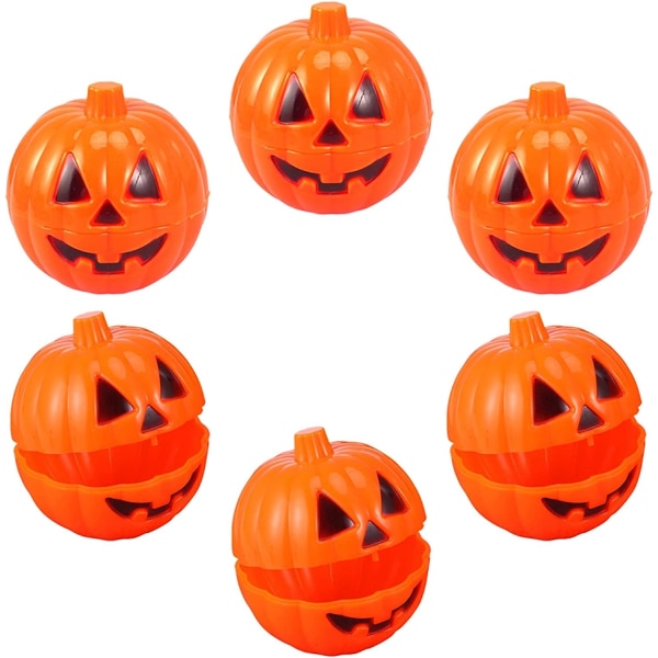 6-pack plastpumpa förvaringslåda Orange Halloween Mini Present Pa