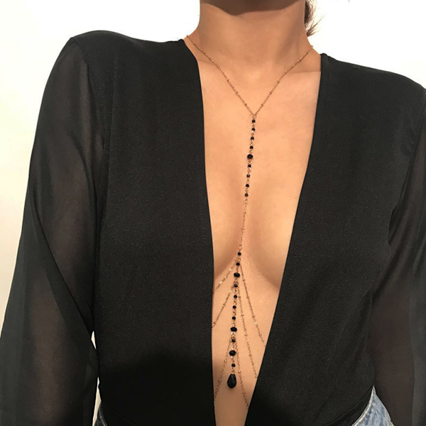 Krystall Rhinestone Choker Halskjede Glitrende Lang Halskjede Juvel