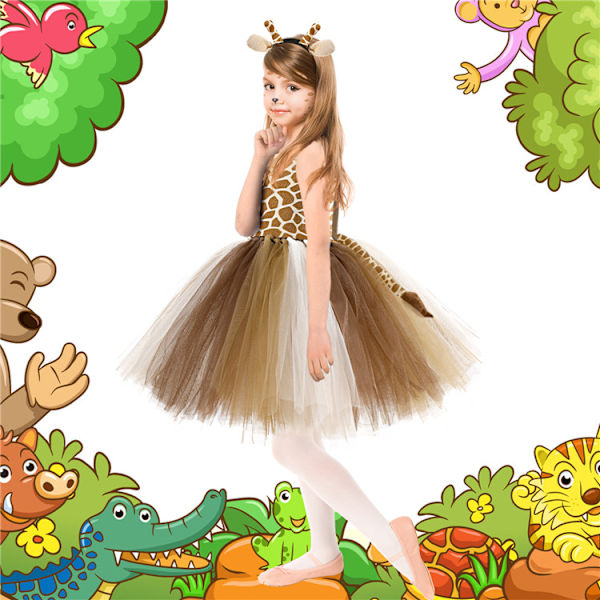 Børne Giraf Kjole Tutu Prinsesse Cosplay Karneval Fest