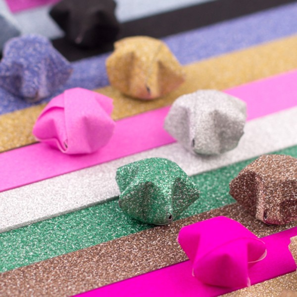 20 väriä glitter pinkki tähti paperi sipuli matta taittopaperi Lumi