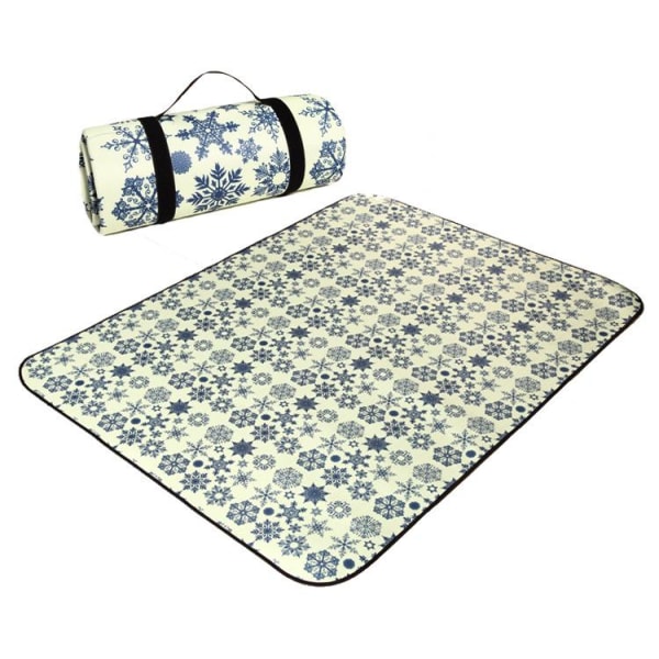 Pikniktepper, Boho Piknikmatte for Vanntette Foldbare, Sandsikre Overdimensjonerte Utendørsmatter, for Fester, Camping, Park, Reise, Gressgaver, snøflak 150*200cm