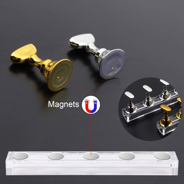 10 magneettista tekonaulapidikettä, akryylikynsien tehostusnäyttö