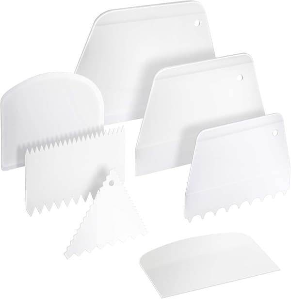 Kakeskrape Smoother, 7stk Deigskrape Bolleskrape Cutter Ca