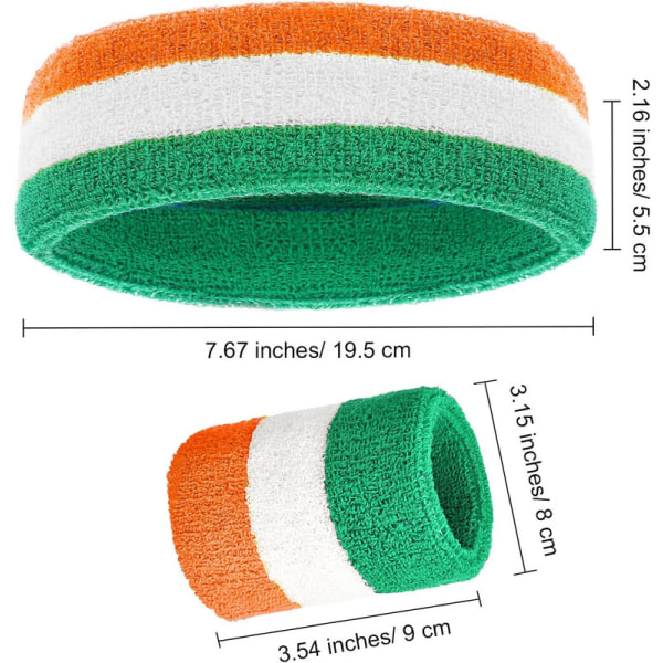 3-delt sæt svedbånd, inklusive pandebånd og håndledssvedbånd Color5