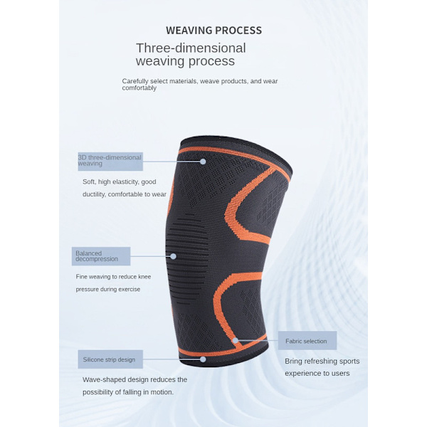 2-pakning knebeskyttere for menn og kvinner, 5 farger Orange XL
