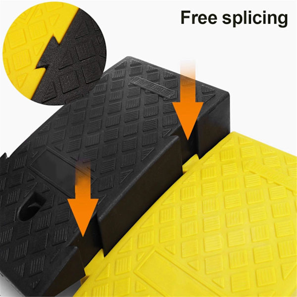 Lätt Curb Ramp, Plast Bilramp Trottoarkant Uppfart Tröskelramp för Bil Motorcykel Rullstolar Cykel Mobilitet black 7 cm 2.7in