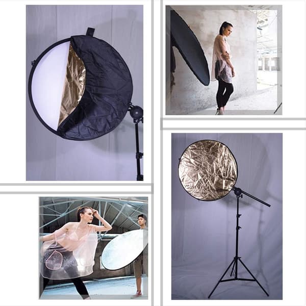 5 i 1 bærbar foldbar reflektor 60cm cirkulær reflektor til S