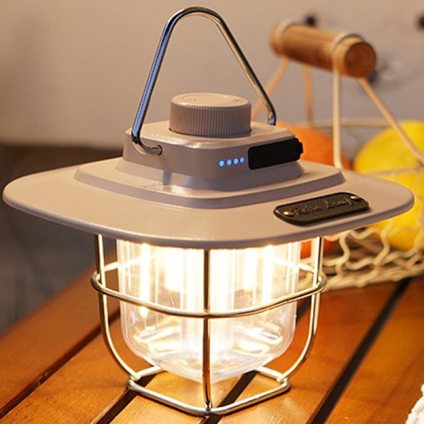 Vit utomhus omgivande campinglampa typ-C laddningsbar utomhuskamera