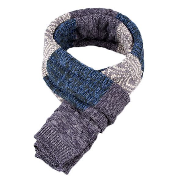 Herr Vinter Varm Rutig Cashmere Lång Halsduk med Tjock Mjuk Frans