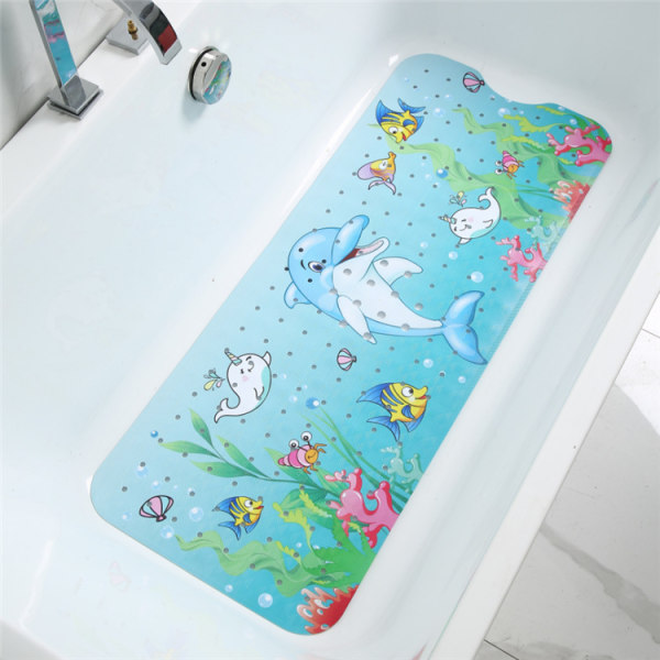 Ekstra lang sklisikker badematte for barn til badekar 100*40cm