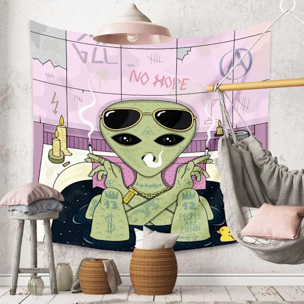 Tapestry Trippy Alien Smoke and Chill i Badrök Glasögon Hem