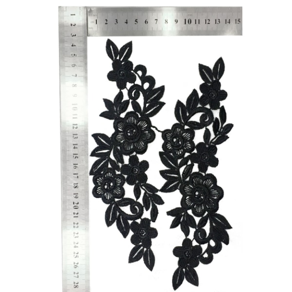 2 stk. Blomster Patch Badge Applikation 28 x 14 cm