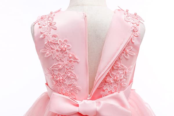Flickor Spets Brudtärneklänning Blomster Barn Bröllopsbalklänning Småbarn Prinsess Tävlingsaftonklänningar Pink 130CM/6-7years