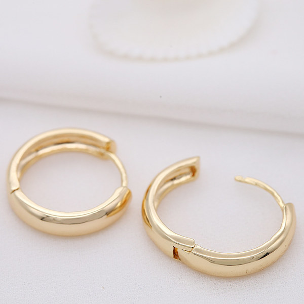 2 stk. Simple Runde Stud Øreringe 14k Guldbelagt Koreansk Stil Stu