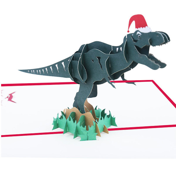 5 joulukorttia joulu dinosaurus 3D onnittelukortti P