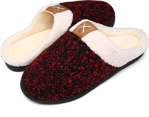 Damtofflor Minnesskum Komfort Fuzzy Plyschfoder Slip On