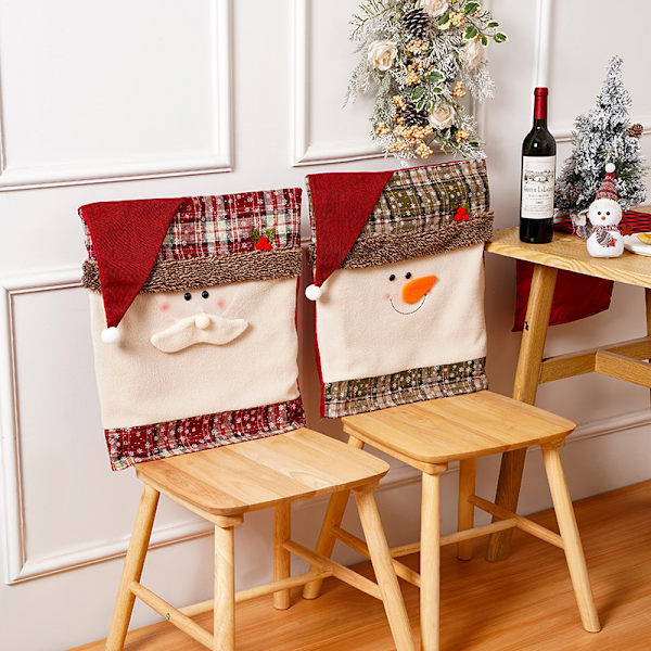 2 st juldekorationer tomte stolsskydd Restau