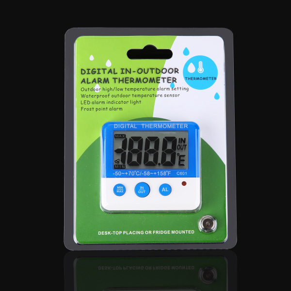 Årsskiftes Mini Inomhus LCD-display ABS Larm Termometer, Stor El