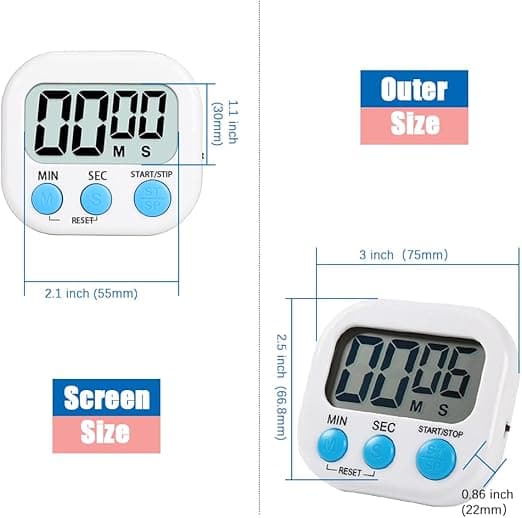 Magnetisk kökstimer med stor LCD-skärm