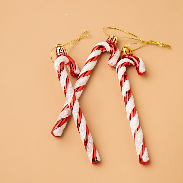 Candy Cane Julepynt, 9 stk. Plastik Candy Cane Kit, Ch