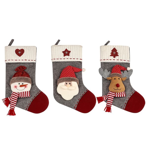 3-pack stora julstrumpor att hänga på eldstad, träd, Wi