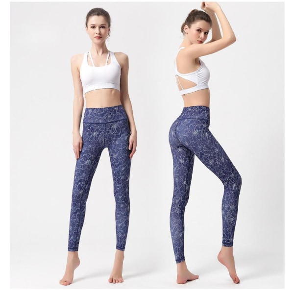 Damer Højtaljede Skinny Stretch Sports Yoga Fitness Bukser-HK272 L