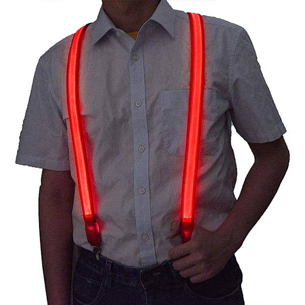 Røde, Herres Suspender med Klips Lysende Suspender Rave Access