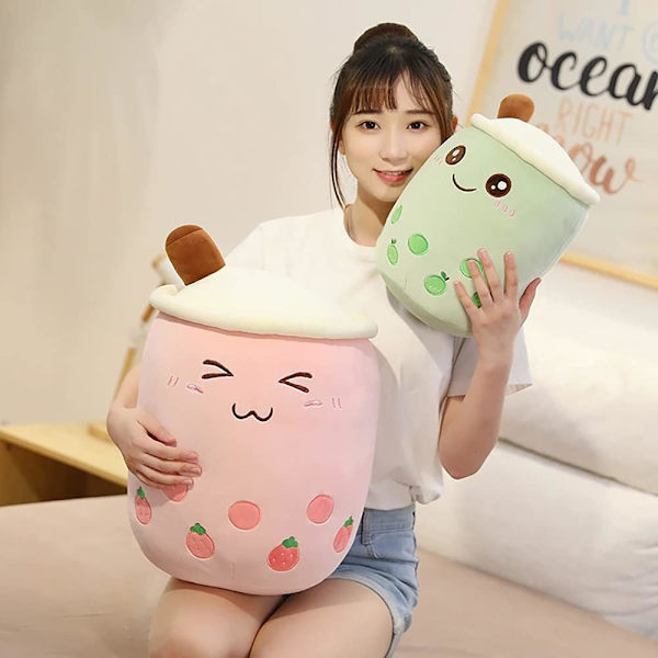 Söt plysch Boba Tea plyschkudde stoppad mjölktekopp kudde Foo