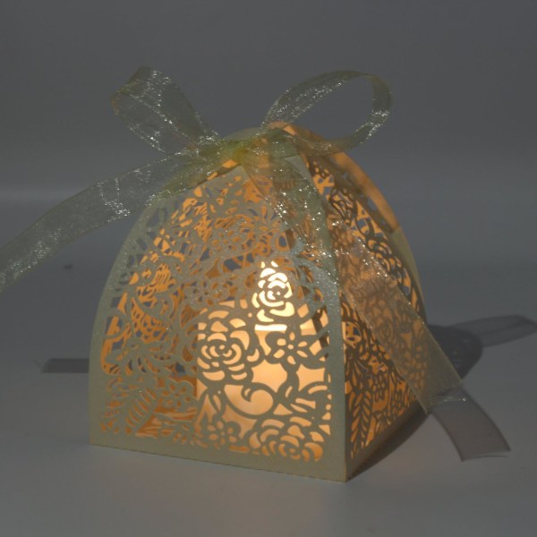 50 laser-cut rosa godisaskar, 2,5\" x 2,5\" x 3,1\" presentaskar, B