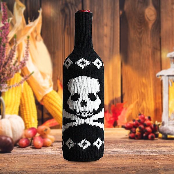 3 kpl Halloween-viinipullosarja luuranko kurpitsa neulonta samppanja