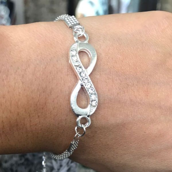 Rhinestone Infinity Armbånd Mænd Kvinder Smykker 8 Tal Vedhæng