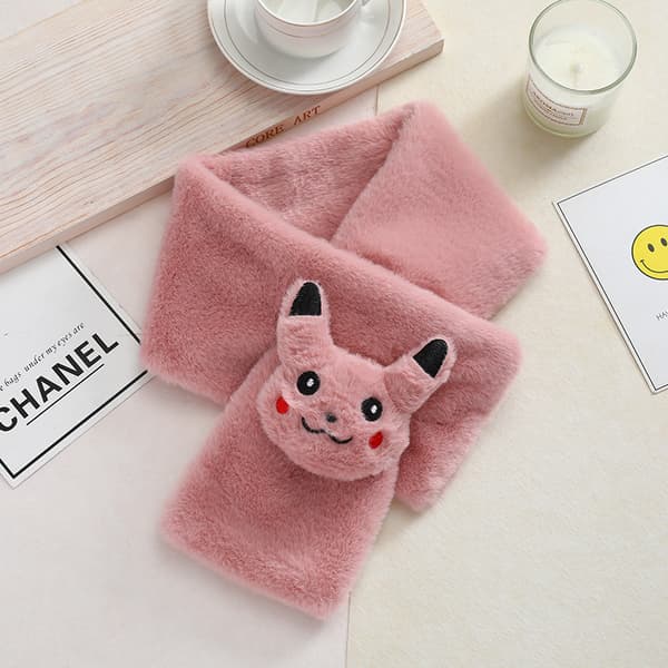 2 gule Pikachu varme skjerf for barn og barn