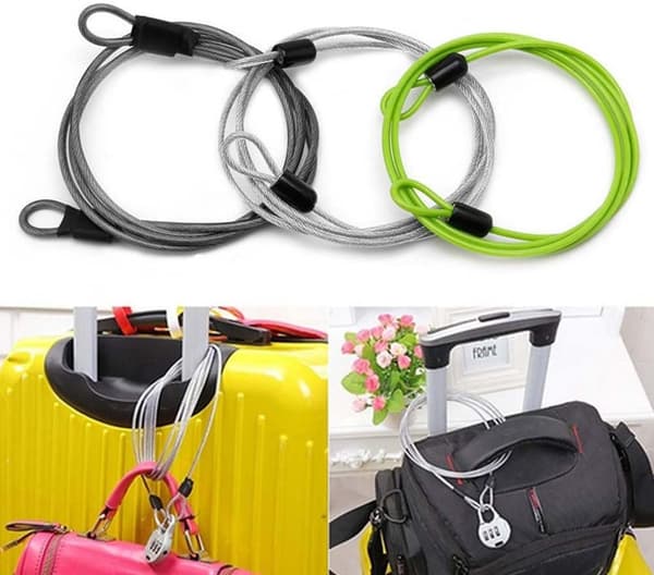 3-pack säkerhetslås kabel lås utomhus resor lätt och