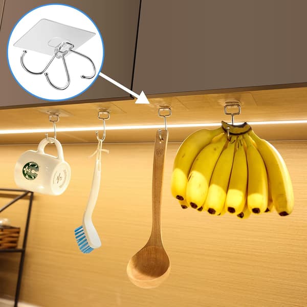 10 stk. store, universelle klæbehooks, vægmonterede kroge til