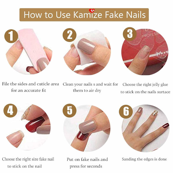 Luksus Press On Nails Ekstra Lange Falske Negle Sort Ballerina Cof