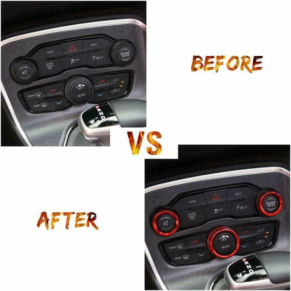 3 stk AC Radio Switch Trim Ring Knap Dæksel til Dodge Challenger