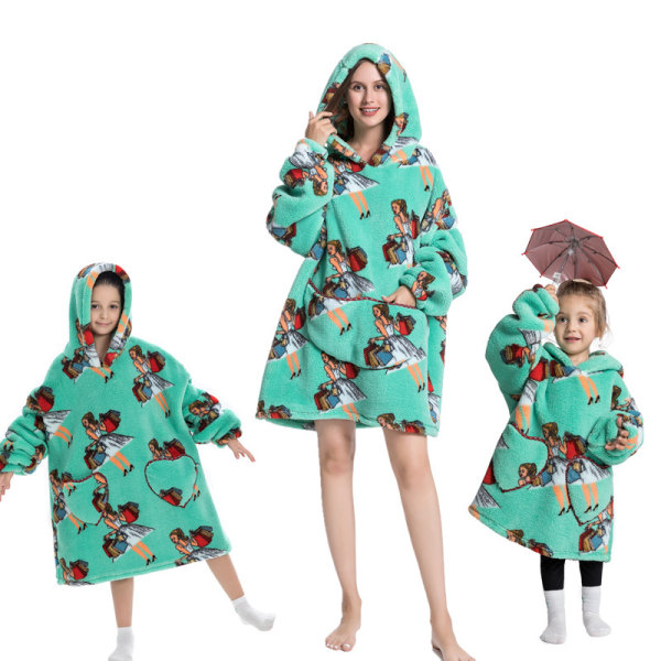 Damer Barn Söt djur flanell thermal hoodie - Shopping Queen Children