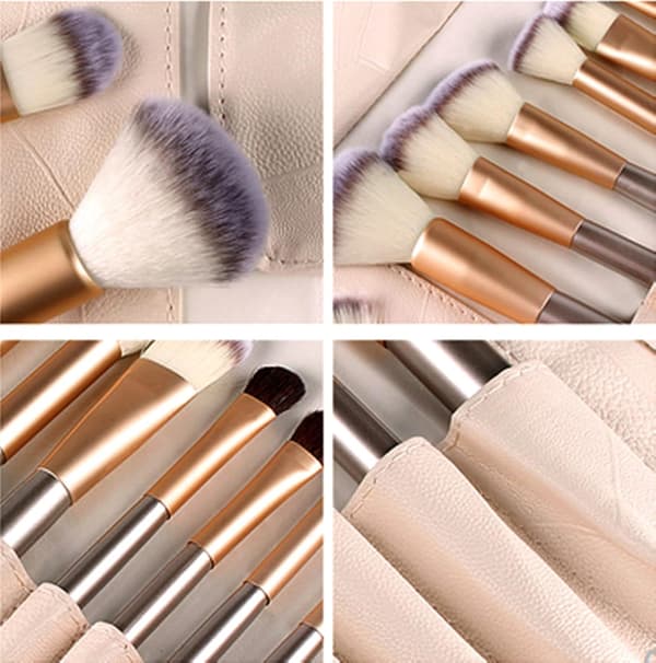 18-delt makeupbørste sæt med opbevaringspose Professionel makeup B