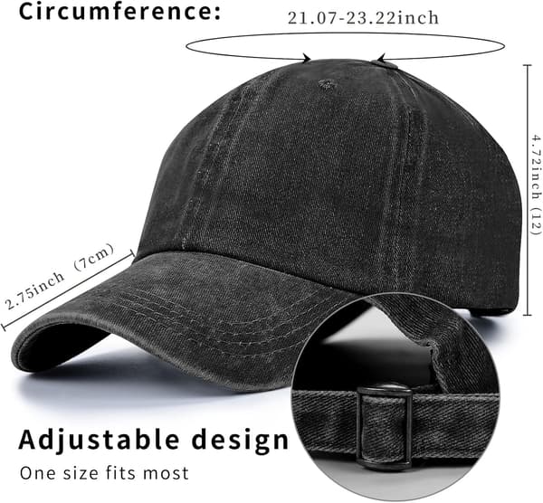 Justerbar vintage vasket bomullsbaseballcaps Blue