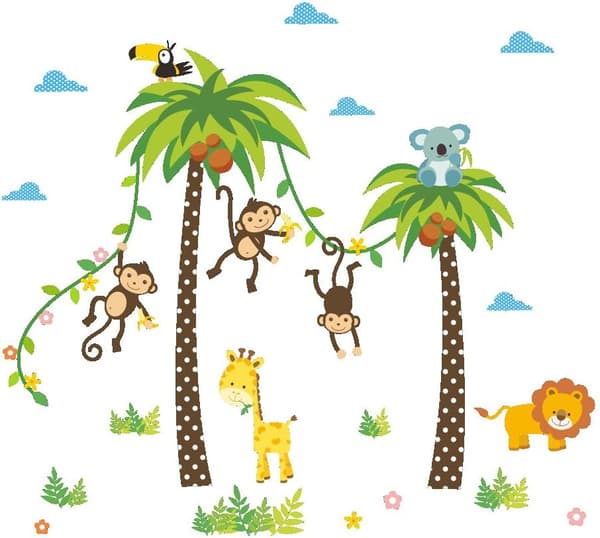 ElecMotive Cartoon Forest Animal Monkey Crow Koala Coconut Tree
