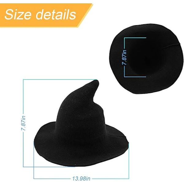 Kvinnors stickade ullhäxhattar för Halloween Maskerad Cosplay