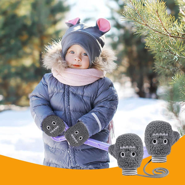Barn Skidhandskar, Dinosaurie Snöhandskar för Pojkar och Flickor, Baby W
