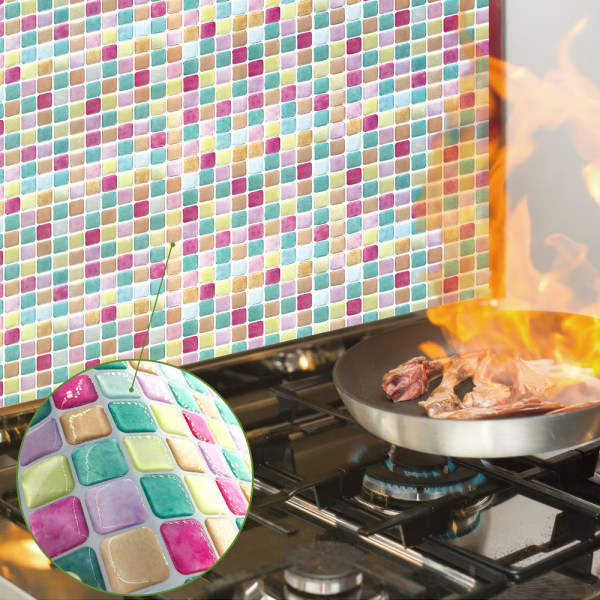 5 st Macaron Color Wall Stickers Vattentät Antifouling Mosaic D