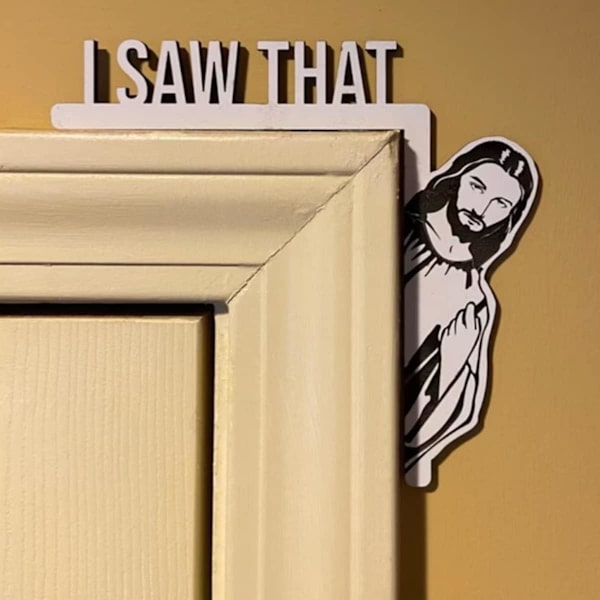 Dörrkarm Jag ser dig Jag såg att Jesus skylt Jag såg Jesus dörr sitt