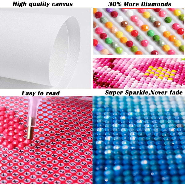 5D DIY Diamantmålning Set, Röd Fågel Solros Diamantkonst, Hummi